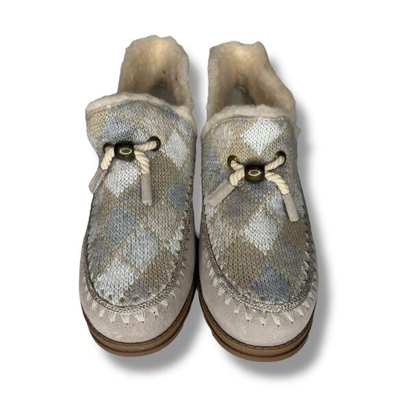 Muk Luks Size 11 Ziggy Wilshire Bootie House Shoe Beige Wool Blend Memory Foam - Picture 2 of 8